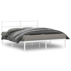 vidaXL Estructura de cama con cabecero metal blanca 160x200 cm