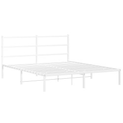 vidaXL Estructura de cama con cabecero metal blanca 160x200 cm