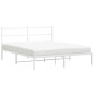 vidaXL Estructura de cama con cabecero metal blanca 160x200 cm vidaXL Estructura de cama con cabecero metal blanca 160x200 cm