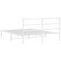 vidaXL Estructura de cama con cabecero metal blanca 160x200 cm vidaXL Estructura de cama con cabecero metal blanca 160x200 cm