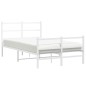 vidaXL Estructura cama metal con cabecero y estribo blanco 120x190 cm vidaXL Estructura cama metal con cabecero y estribo blanco 120x190 cm