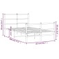 vidaXL Estructura cama metal con cabecero y estribo blanco 120x190 cm vidaXL Estructura cama metal con cabecero y estribo blanco 120x190 cm