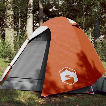 vidaXL Tienda de campaña 2 personas tafetán 185T gris y naranja