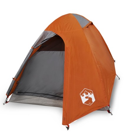vidaXL Tienda de campaña 2 personas tafetán 185T gris y naranja