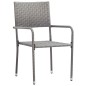vidaXL Juego de comedor de jardín 3 pzas ratán sintético gris vidaXL Juego de comedor de jardín 3 pzas ratán sintético gris