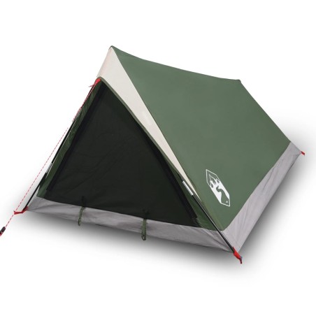 vidaXL Tienda de campaña 2 personas tafetán 185T verde 200x120x88/62cm