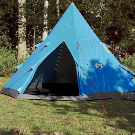 vidaXL Tienda de campaña 4 personas tafetán 185T azul 367x367x259 cm