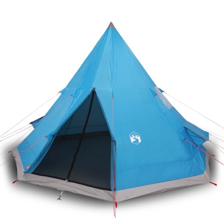 vidaXL Tienda de campaña 4 personas tafetán 185T azul 367x367x259 cm