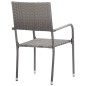vidaXL Juego de comedor de jardín 3 pzas ratán sintético gris vidaXL Juego de comedor de jardín 3 pzas ratán sintético gris