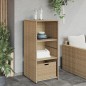 vidaXL Armario de almacenaje de jardín ratán PE beige 50x55x115 cm