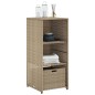 vidaXL Armario de almacenaje de jardín ratán PE beige 50x55x115 cm