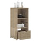 vidaXL Armario de almacenaje de jardín ratán PE beige 50x55x115 cm