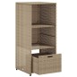 vidaXL Armario de almacenaje de jardín ratán PE beige 50x55x115 cm