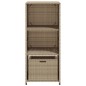 vidaXL Armario de almacenaje de jardín ratán PE beige 50x55x115 cm