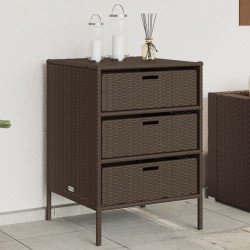 vidaXL Armario de almacenaje de jardín ratán PE marrón 55x59x80 cm