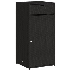 vidaXL Armario de almacenaje de jardín ratán PE negro 55x55x111 cm