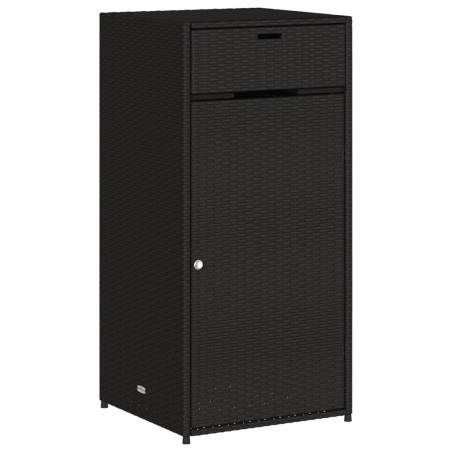 vidaXL Armario de almacenaje de jardín ratán PE negro 55x55x111 cm