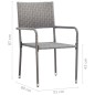 vidaXL Juego de comedor de jardín 3 pzas ratán sintético gris vidaXL Juego de comedor de jardín 3 pzas ratán sintético gris