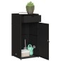 vidaXL Armario de almacenaje de jardín ratán PE negro 55x55x111 cm