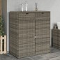 vidaXL Armario de almacenaje de jardín ratán PE gris 105x55x113 cm