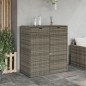 vidaXL Armario de almacenaje de jardín ratán PE gris 105x55x113 cm