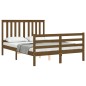 vidaXL Estructura cama y cabecero madera maciza marrón miel 140x200 cm