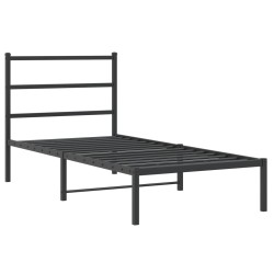 vidaXL Estructura de cama con cabecero metal negro 90x200 cm