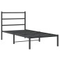 vidaXL Estructura de cama con cabecero metal negro 90x200 cm