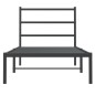 vidaXL Estructura de cama con cabecero metal negro 90x200 cm