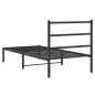 vidaXL Estructura de cama con cabecero metal negro 90x200 cm