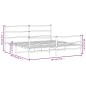 vidaXL Estructura cama metal con cabecero y estribo blanco 180x200 cm vidaXL Estructura cama metal con cabecero y estribo blanco 180x200 cm