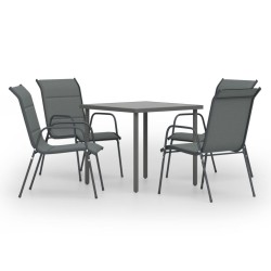 vidaXL Juego de comedor de jardín 5 piezas acero gris antracita