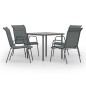vidaXL Juego de comedor de jardín 5 piezas acero gris antracita vidaXL Juego de comedor de jardín 5 piezas acero gris antracita