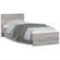 vidaXL Cama con cabecero madera de ingeniería gris Sonoma 90x200 cm vidaXL Cama con cabecero madera de ingeniería gris Sonoma 90x200 cm