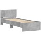 vidaXL Cama con cabecero madera de ingeniería gris hormigón 90x190 cm vidaXL Cama con cabecero madera de ingeniería gris hormigón 90x190 cm