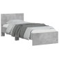 vidaXL Cama con cabecero madera de ingeniería gris hormigón 90x190 cm vidaXL Cama con cabecero madera de ingeniería gris hormigón 90x190 cm