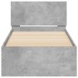 vidaXL Cama con cabecero madera de ingeniería gris hormigón 90x190 cm vidaXL Cama con cabecero madera de ingeniería gris hormigón 90x190 cm
