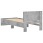vidaXL Cama con cabecero madera de ingeniería gris hormigón 90x190 cm vidaXL Cama con cabecero madera de ingeniería gris hormigón 90x190 cm