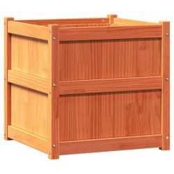 vidaXL Jardineras de exterior 2 uds madera maciza de pino marrón cera