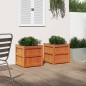 vidaXL Jardineras de exterior 2 uds madera maciza de pino marrón cera vidaXL Jardineras de exterior 2 uds madera maciza de pino marrón cera