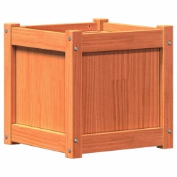 vidaXL Jardinera exterior madera maciza pino marrón cera 40x40x40 cm