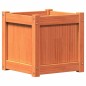 vidaXL Jardinera exterior madera maciza pino marrón cera 40x40x40 cm