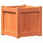 vidaXL Jardinera exterior madera maciza pino marrón cera 40x40x40 cm