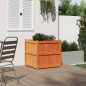vidaXL Jardinera exterior madera maciza pino marrón cera 70x70x70 cm