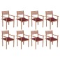vidaXL Sillas apilables de jardín 8 uds madera de teca con cojines vidaXL Sillas apilables de jardín 8 uds madera de teca con cojines