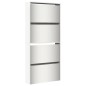 vidaXL Mueble zapatero con espejo 4 niveles blanco brillo 63x17x134 cm vidaXL Mueble zapatero con espejo 4 niveles blanco brillo 63x17x134 cm