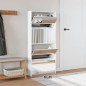 vidaXL Mueble zapatero con espejo 4 niveles blanco brillo 63x17x134 cm vidaXL Mueble zapatero con espejo 4 niveles blanco brillo 63x17x134 cm