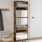 vidaXL Mueble zapatero y espejo 5 niveles roble ahumado 63x17x169,5 cm