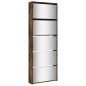 vidaXL Mueble zapatero y espejo 5 niveles roble ahumado 63x17x169,5 cm