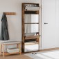 vidaXL Mueble zapatero y espejo 5 niveles roble ahumado 63x17x169,5 cm